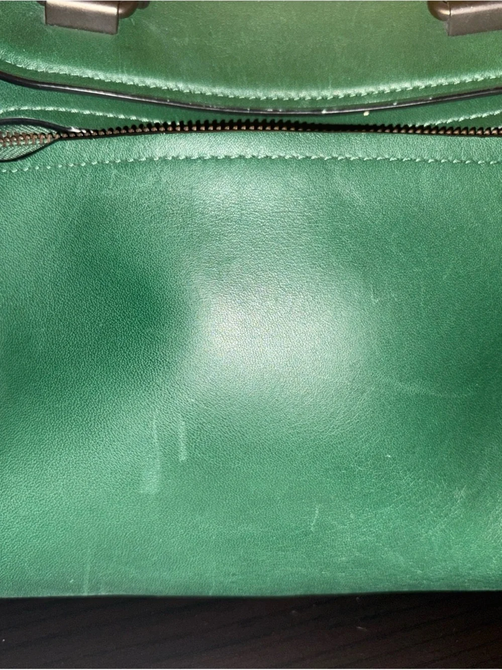 Green Leather Top-Handle Satchel - Women Bags